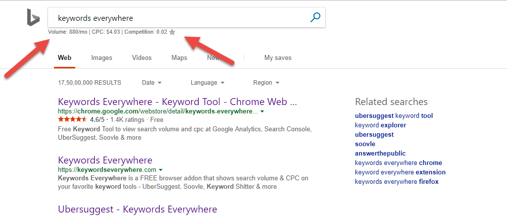 Bing: Search Volume, Historical Trends, Traffic Metrics, Related, Long-Tail & more widgets