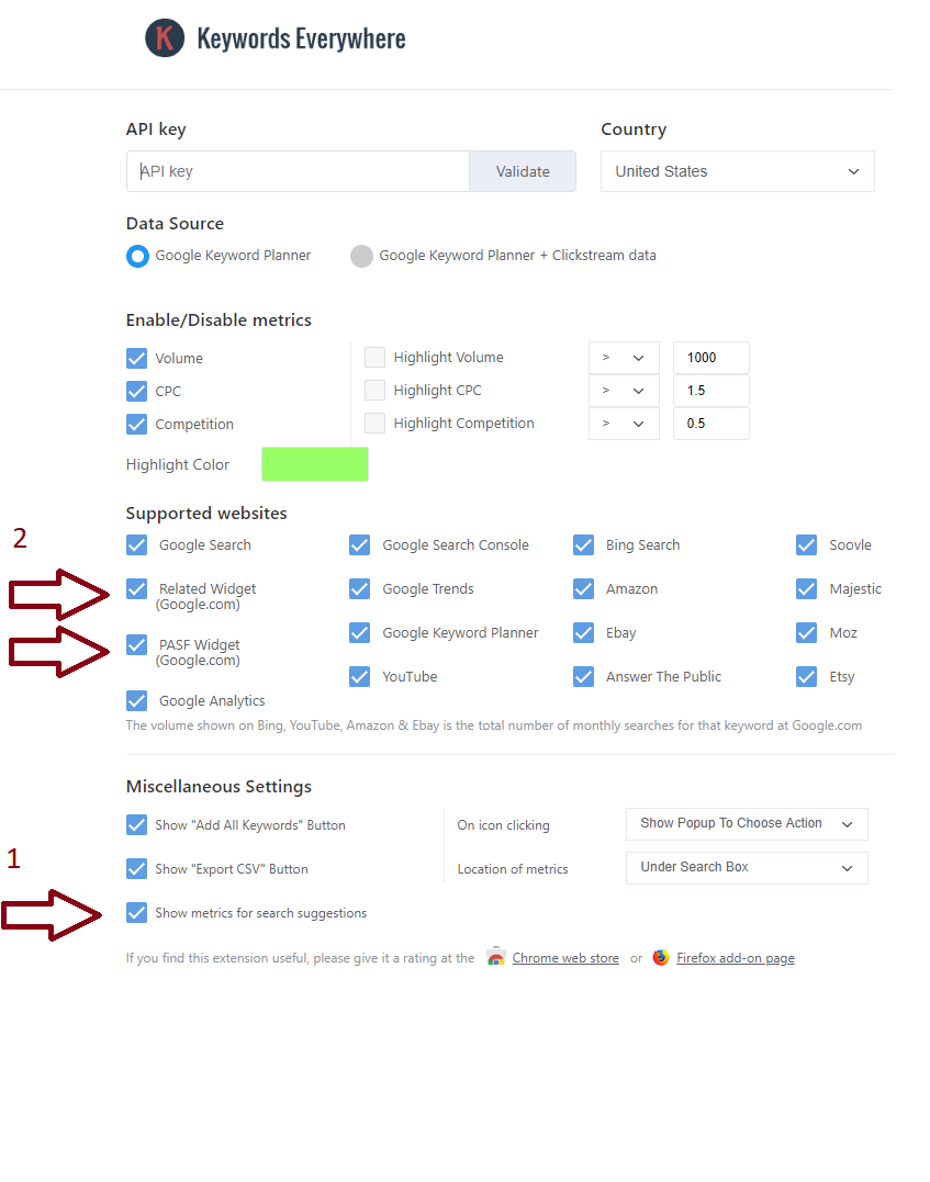 New settings in v7.4