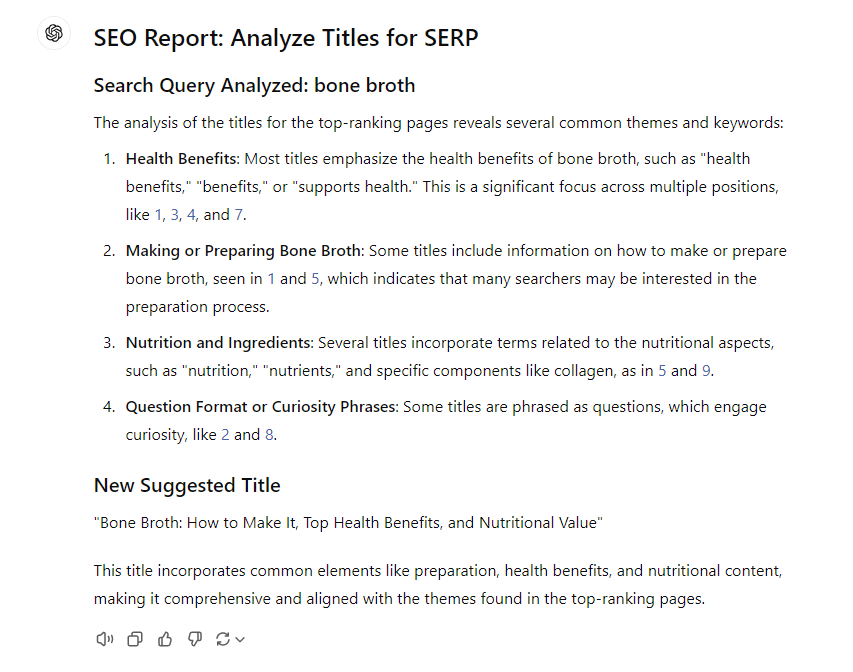 Analyze Titles for SERP