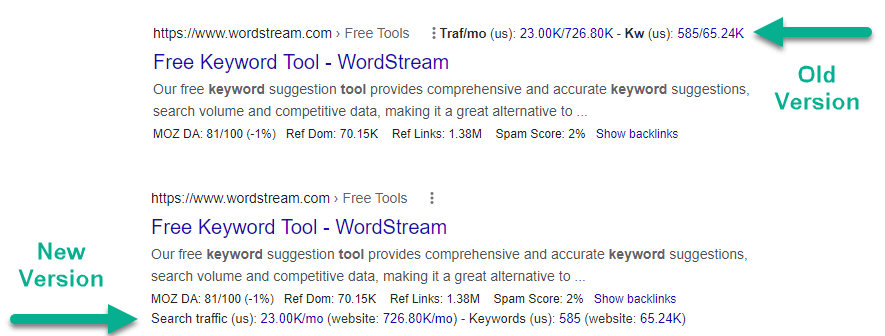 Traffic Metrics Location Change